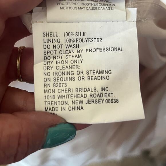 Cameron Blake Gown Formal Beige Silk Beaded Sequin Mother of Bride Feminine 10 - Picture 13 of 13